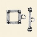 Antique Silver Plated Bar and Ring Fastener