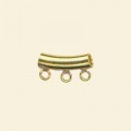 Gold Plated Tube with 3 Loops - 3mm x 15mm - Pack of 10