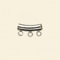 Silver Plated Tube with 3 Loops - 3mm x 15mm - Pack of 10