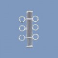 Silver Three String Sliding Clasp - 20mm 