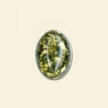 Green Amber Cabochon - 10mm x 8mm 
