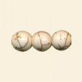 White Dyed Howlite Round Bead - 10mm - 16" String
