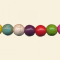 Multicolour Dyed Howlite Round Bead - 8mm - 16" String
