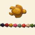 Multi Colour Dyed Howlite Bead String - Turtle Shaped 