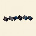 Black Onyx Diagonal Cube Bead - 6mm - 16" String