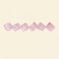 Rose Quartz Diagonal Cube Bead - 6mm - 16" String