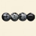 Large Hole Snowflake Obsidian Beads - 8mm - Pack of 10 