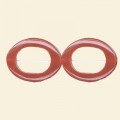 Carnelian Hollow Oval Beads - 35mm x 30mm - 16" String