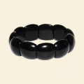 Black Agate Gemstone Elasticated Bracelet