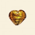 Topaz Glass Silver Foil Heart Bead - 15mm - Pack of 10 