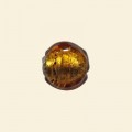 Topaz Glass Silver Foil Flat Disc Bead - 12mm 