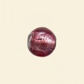Pink Glass Silver Foil Flat Disc Bead - 12mm 