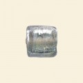 Crystal Glass Silver Foil Flat Square Bead - 14mm 