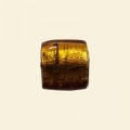 Topaz Glass Silver Foil Flat Square Bead - 14mm 