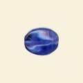 Blue Pressed Glass Flat Nugget Bead - 15mm x 12mm - Pack of 10 