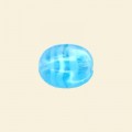Aqua Pressed Glass Flat Nugget Bead - 15mm x 12mm - Pack of 10 