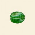 Green Pressed Glass Flat Nugget Bead - 15mm x 12mm - Pack of 10 