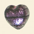 Pink Dichroic Glass Bead Heart - 25mm 