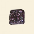 Pink Dichroic Glass Flat Square Bead - 14mm 