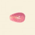 Pink Dichroic Glass Drop Sparkle Bead - 15mm x 10mm  