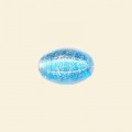 Blue Dichroic Glass Olive Sparkle Bead - 7mm x 12mm  