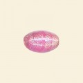 Pink Dichroic Glass Olive Sparkle Bead - 7mm x 12mm  