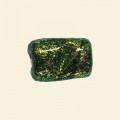Green Dichroic Glass Bead - 13mm x 10mm