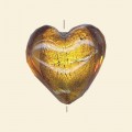 Topaz Glass Silver Foil Heart Bead - 20mm 