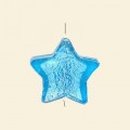 Aqua Glass Silver Foil Star Bead - 20mm 