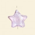 Pink Glass Silver Foil Star Bead - 20mm 