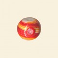 Red Glass Round Bead with Millefiori Badge - 14mm 