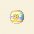 Multi Glass Round Bead with Millefiori Badge - 14mm 