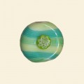 Green Glass Cushion Bead with Millefiori Badge - 18mm 