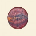 Red Glass Silver Foil Flat Disc Bead - 25mm 