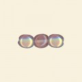 Purple Glass Oval Beads - One Side Glitter, One Side Plain - 6mm x 5mm - Pack of 10  