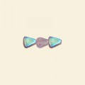 Purple Glass Triangle Beads - One Side Glitter, One Side Plain - 5mm - Pack of 10  
