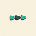 Black Glass Triangle Beads - One Side Glitter, One Side Plain - 5mm - Pack of 10  