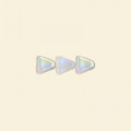 Crystal Glass Triangle Beads - One Side Glitter, One Side Plain - 5mm - Pack of 10  