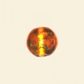 Orange Glass Silver Foil Round Beads - 12mm 