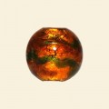 Orange Glass Silver Foil Round Beads - 16mm 