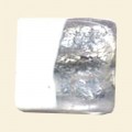 Crystal Two-Tone Glass Silver Foil Flat Square Bead - 25mm 