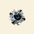 Black Glass Spotty Drum Beads - 12mm x 10mm 
