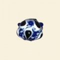 Blue Glass Spotty Round Beads - 12mm 