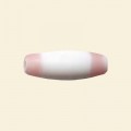 Pink Matt Glass Tube Beads - 24mm x 10mm