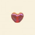 Red Lustred Glass Heart Bead - 13mm - Pack of 10 