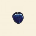 Dark Blue Lustred Glass Heart Bead - 13mm - Pack of 10 