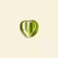 Lime Lustred Glass Heart Bead - 13mm - Pack of 10 