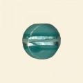 Aqua Glass Silver Stripe Flat Disc Bead - 15mm 