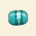 Aqua Glass Silver Stripe Flat Rectangle Bead - 20mm x 15mm 
