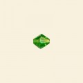 Peridot Crystal Machine Cut Glass Bicones - 6mm x 6mm - 16" String